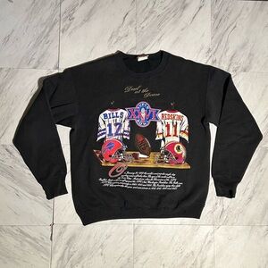 VINTAGE NUTMEG MILLS BILLS VS REDSKINS SUPER BOWL SWEATSHIRT MADE IN USA
